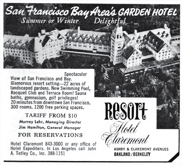 Claremont Hotel ad