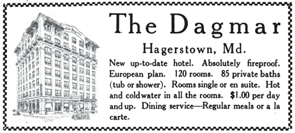 1917 ad for the Dagmar Hotel