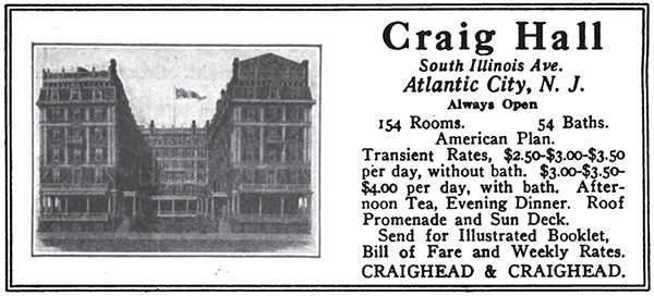 1917 ad for Craig Hall.