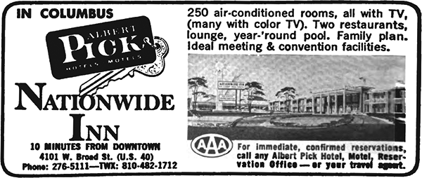 1968 advertisement for the Nationwide Inn.