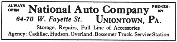 1917 ad for the National Auto Company