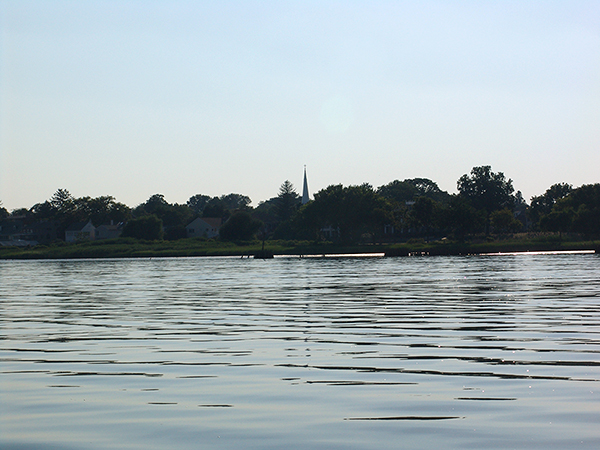 View of the former ferry piers at New Castle