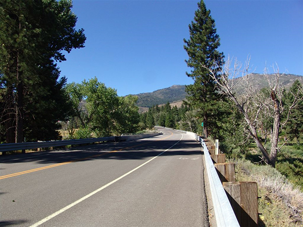 Looking west at the Truckee River Bridge