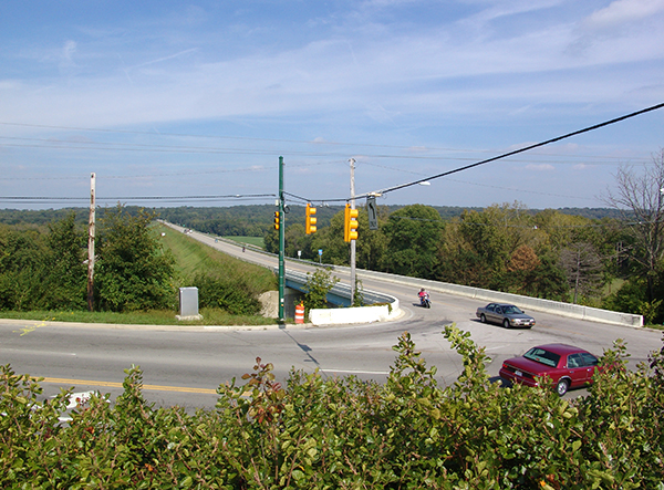 Looking east across the Englewood Dam