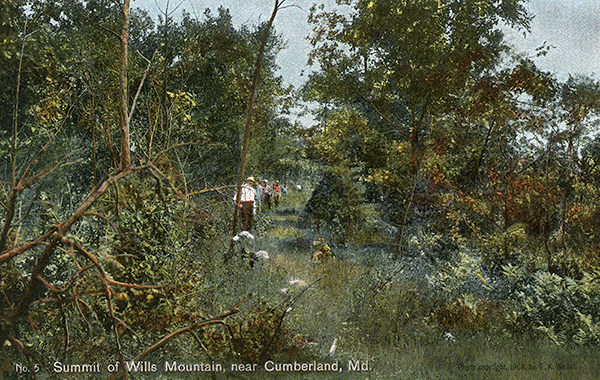 John Kennedy Lacock Braddock Road Postcard #5: Summit of Wills Mountain, near Cumberland, Md.