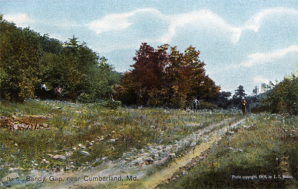John Kennedy Lacock Braddock Road Postcard #6: Sandy Gap, near Cumberland, Md.