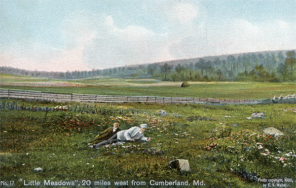 John Kennedy Lacock Braddock Road Postcard #17: Little Meadows, 20 miles west from Cumberland, Md.