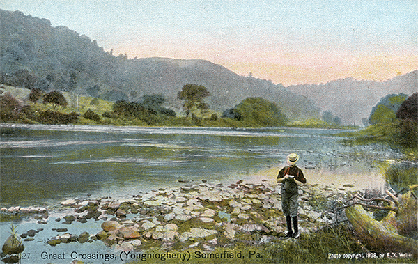 John Kennedy Lacock Braddock Road Postcard #27: Great Crossingd (Youghiogheny), Somerfield, Pa.