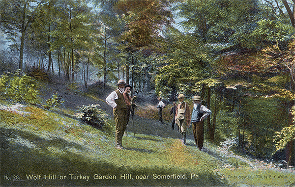John Kennedy Lacock Braddock Road Postcard #28: Wolf Hill or Turkey Garden Hill, near Somerfield, Pa.