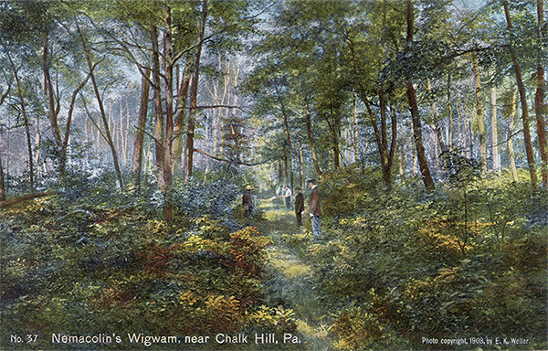 John Kennedy Lacock Braddock Road Postcard #37: Nemacolin's Wigwam, near Chalk Hill, Pa.