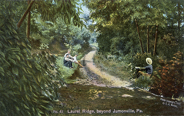 John Kennedy Lacock Braddock Road Postcard #42: Laurel Ridge, beyond Jumonville, Pa.