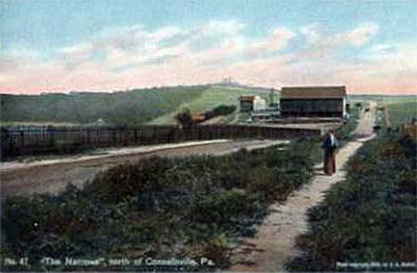 John Kennedy Lacock Braddock Road Postcard #47: The Narrows, north of Connellsville, Pa.