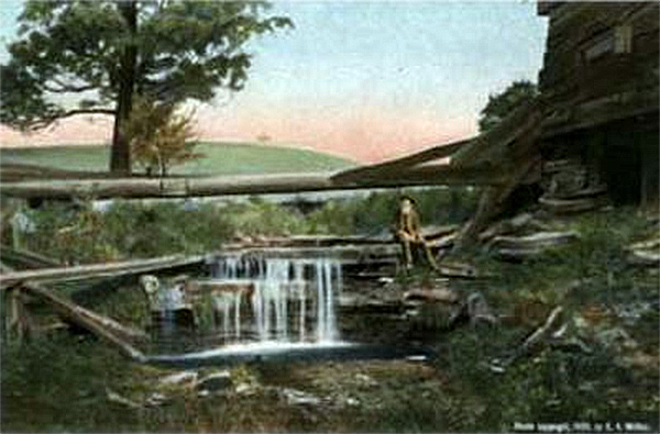 John Kennedy Lacock Braddock Road Postcard #53: Falls on the John Fox Farm, near Herminie, Pa.
