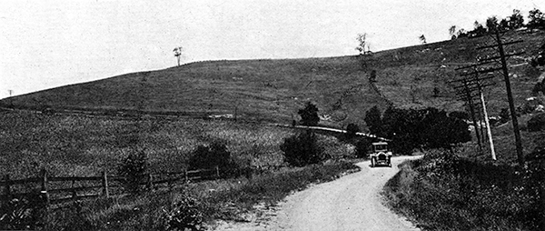 John Kennedy Lacock Photograph from Robert Bruce's <i>The National Road</i>: Dead Man's Hollow at the eastern approach to Egg Nog Hill between the little villages of Odell and Glyde.