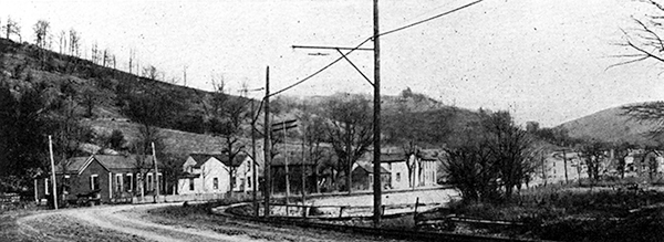 John Kennedy Lacock Photograph from Robert Bruce's <i>The National Road</i>: Where the road and the trolley curve in going into Triadelphia.