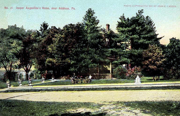 John Kennedy Lacock Cumberland Road Postcard #25: Jasper Augustine's Home, near Addison, Pa.