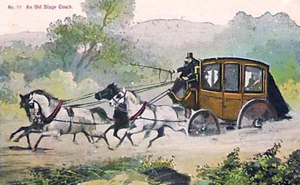 John Kennedy Lacock Cumberland Road Postcard #77: An Old Stage Coach