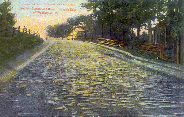 John Kennedy Lacock Cumberland Road Postcard #79: Cumberland Road, 1 1/2 miles East of Washington, Pa.
