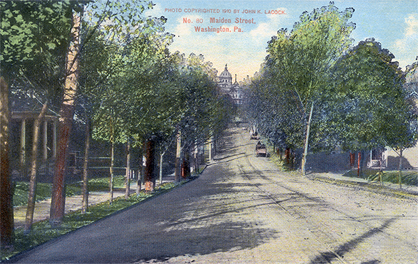 John Kennedy Lacock Cumberland Road Postcard #80: Maiden Street, Washington, Pa.