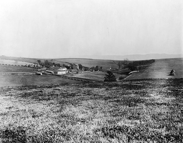 Area south of the Levi Springer House, ca. 1880.