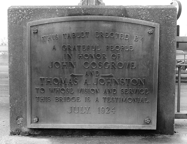 Plaque on the Boonville Bridge