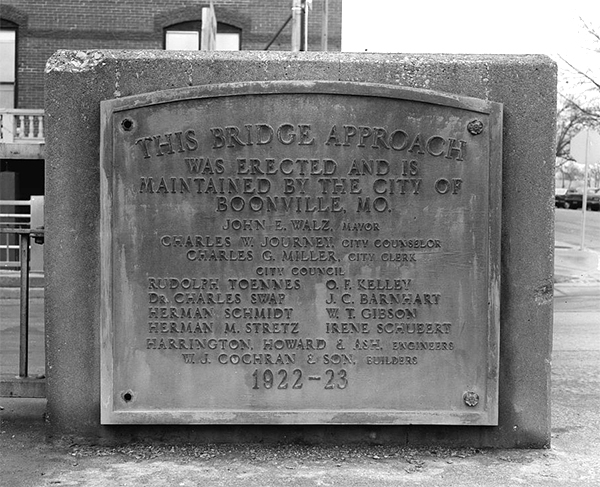 Plaque on the Boonville Bridge