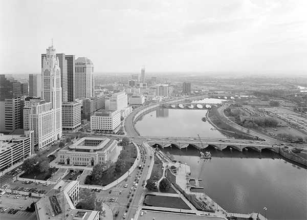 Broad Street Bridge from the north, 1989