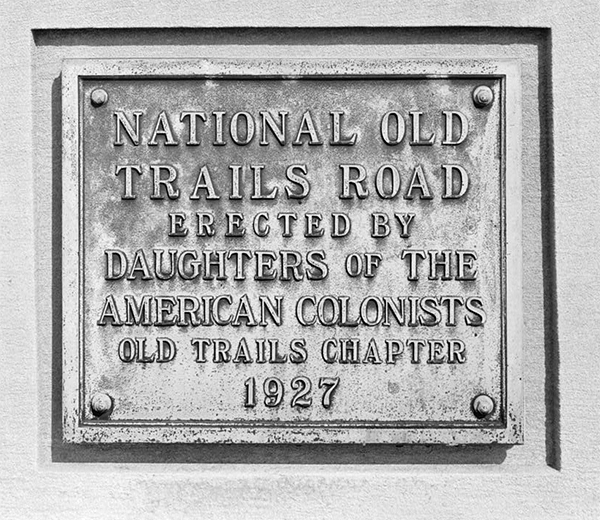 National Old Trails Road marker on the Broard Street Bridge, 1989