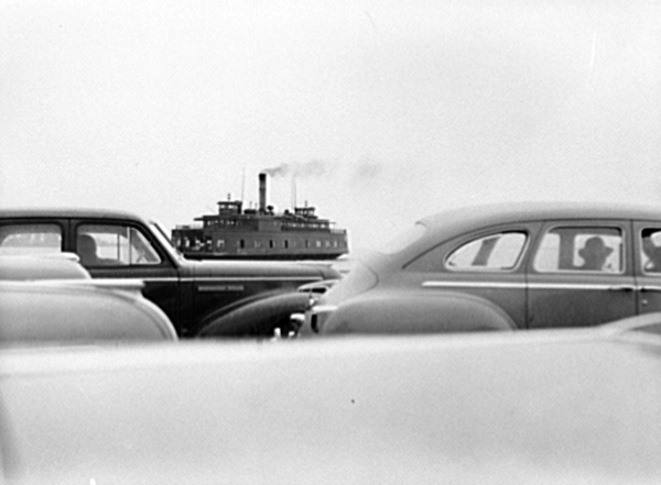 Cars on the Pennsville-New Castle Ferry.  Photography by Walter Payton, Farm Services Administration.  Courtesy of the Library of Congress, #LC-USF34-014526-D.