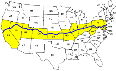 Map of Route 40