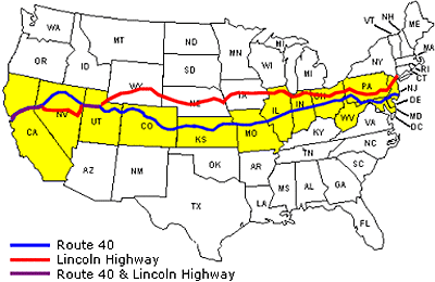 Route 40 and the Lincoln Highway