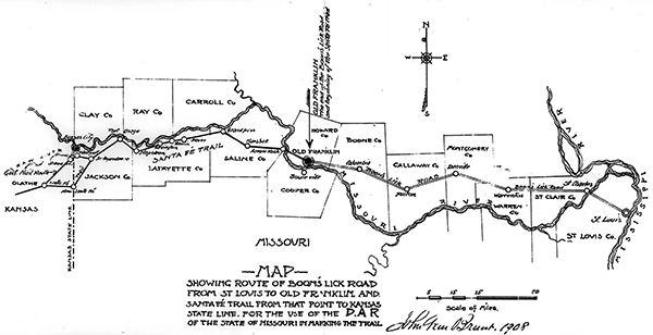 Map of Boone's Lick Road