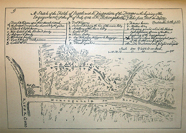 Map of the Braddock Battlefield.