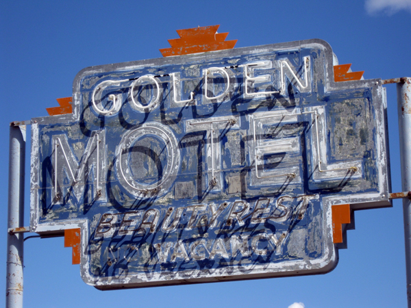 Sign for the Golden Motel