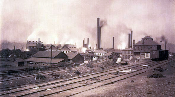 Steel Mill in Braddock, <a href="page.asp?n=1440">Pennsylvania</a>, 1891
