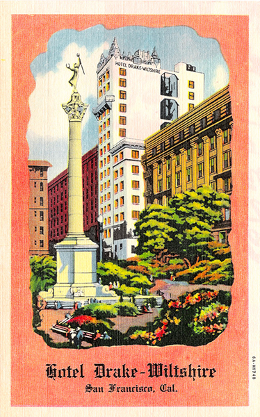Drake Wiltshire Hotel - 1936 postcard