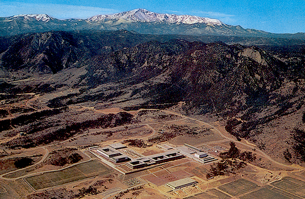 Air Force Academy with Pikes Peak in the Distance