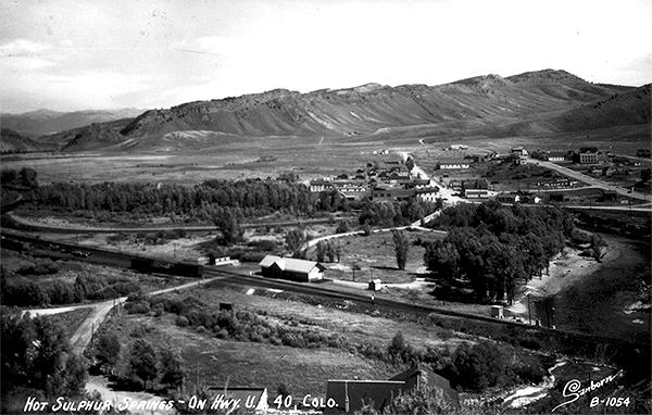 Looking south from the Hot Sulphur Springs Resort at the town