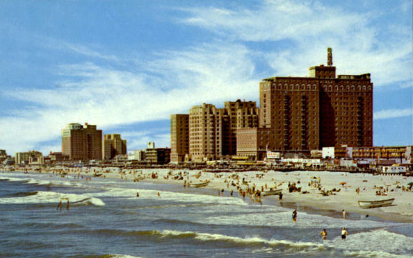 Atlantic City Beach with President Hotel in the distance