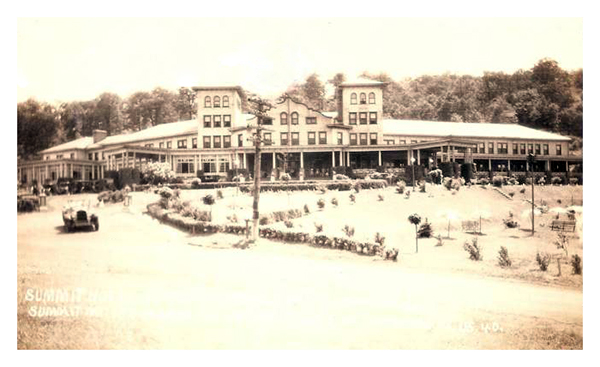 Postcard c1920's Summit Hotel on the National Hwy East of Uniontown PA Vtg Cars 